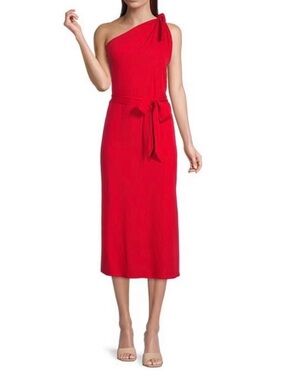 Weylyn One Shoulder Tie Waist Midi Dress